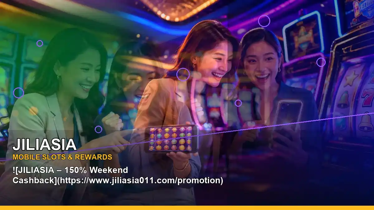 JILIASIA fruit-themed online slot scene featuring an adult Filipina casino host in a right-diagonal composition