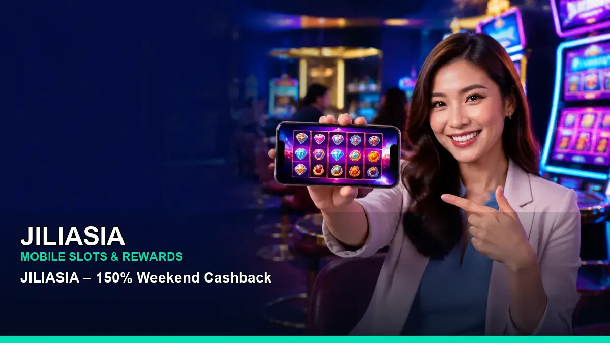 JILIASIA Fruit Shop information for Philippine users shown in a dynamic mobile casino gaming scene