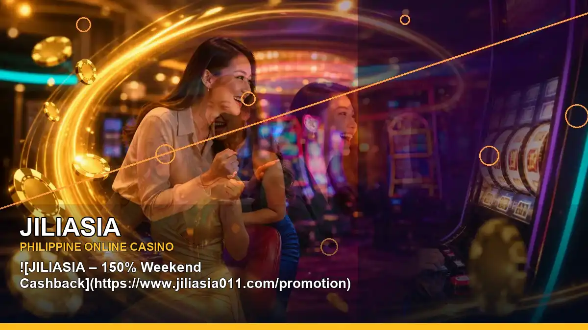 JILIASIA adventure-themed online slots shown with an adult casino presenter in a diagonal visual layout